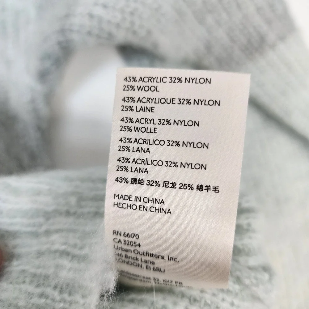 Free People Autumn Sky Sweater Women's S Cloud Combo Wool Blend Colorblock Green